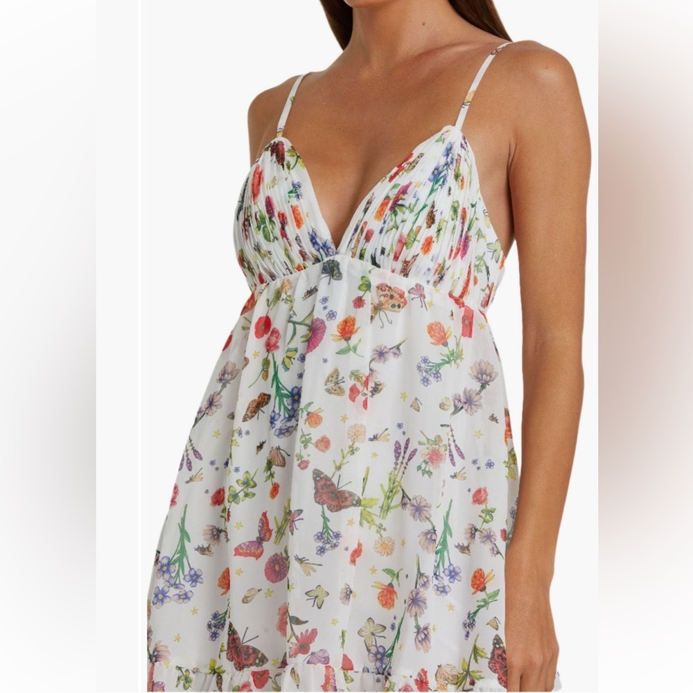 Mac Duggal Butterfly Print Ruffle Hem Mini Dress